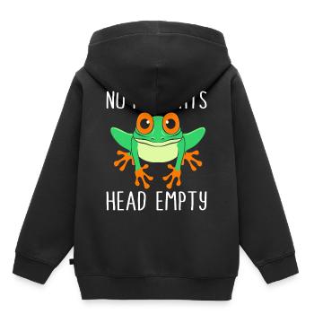 Laubfrosch Frosch - Kinder Premium Organic Hoodie - Schwarz - Hinten - AI Model Kid Male (0cm)
