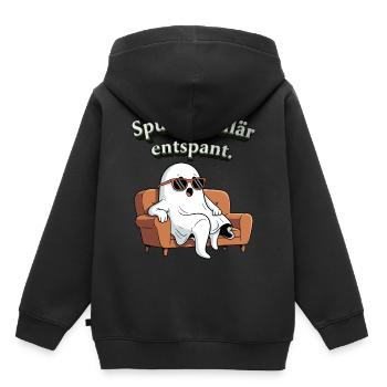 Spuk-takulär entspannt - Kinder Premium Organic Hoodie - Schwarz - Hinten - AI Model Kid Male (0cm)
