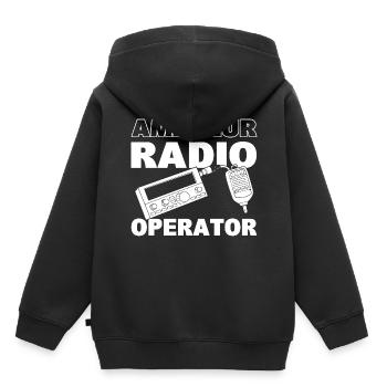 Amateur Radio Operator Funker - Kinder Premium Organic Hoodie - Schwarz - Hinten - AI Model Kid Male (0cm)
