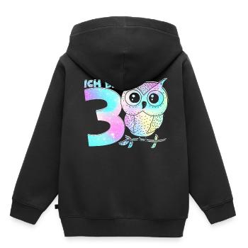 Ich bin 3 - 3 Jahre alt 3. Geburtstag Geschenk für - Kinder Premium Organic Hoodie - Schwarz - Hinten - AI Model Kid Male (0cm)