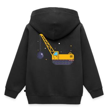 Abrissbirne Wrecking Ball Bagger Geschenk für Baua - Kinder Premium Organic Hoodie - Schwarz - Hinten - AI Model Kid Male (0cm)
