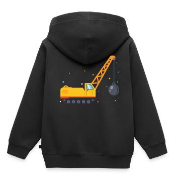 Abrissbirne Wrecking Ball Bagger Geschenk für Baua - Kinder Premium Organic Hoodie - Schwarz - Hinten - AI Model Kid Male (0cm)