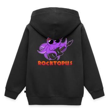 Roctopus Rockmusik-Fanatiker - Kinder Premium Organic Hoodie - Schwarz - Hinten - AI Model Kid Male (0cm)