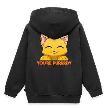 Lustiger Katzenliebhaber - Kinder Premium Organic Hoodie - Schwarz - Hinten - AI Model Kid Male (0cm)