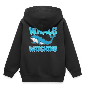 Whale Watching Wasserbiologe - Kinder Premium Organic Hoodie - Schwarz - Hinten - AI Model Kid Male (0cm)