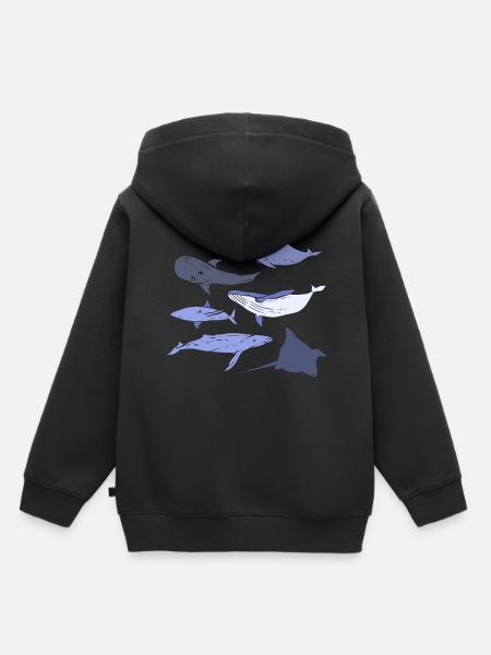 Meerestiere Walbiologe - Kinder Premium Organic Hoodie - Schwarz