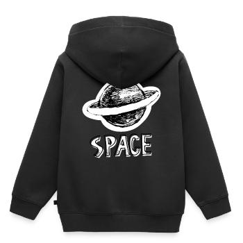 Space. Shuttle. Universe - Kids Premium Organic Hoodie - black - Back - AI Model Kid Male (0cm)