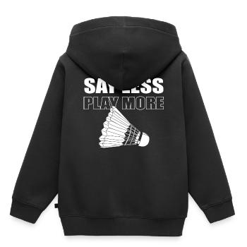 Badminton Sport Athlet - Kinder Premium Organic Hoodie - Schwarz - Hinten - AI Model Kid Male (0cm)