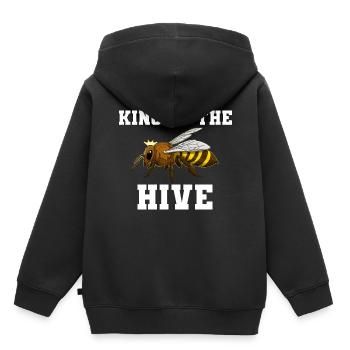 King Of The Hive Imker - Kinder Premium Organic Hoodie - Schwarz - Hinten - AI Model Kid Male (0cm)