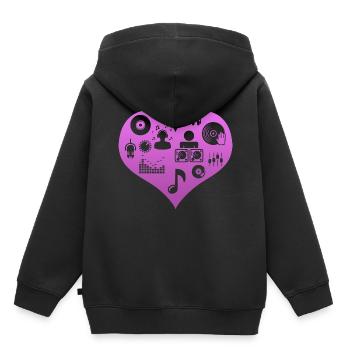 DJ Herz Disc Jockey - Kinder Premium Organic Hoodie - Schwarz - Hinten - AI Model Kid Male (0cm)