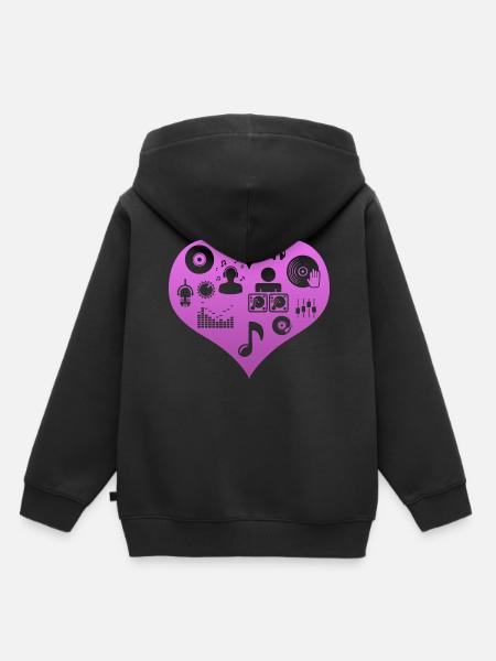 DJ Herz Disc Jockey - Kinder Premium Organic Hoodie - Schwarz