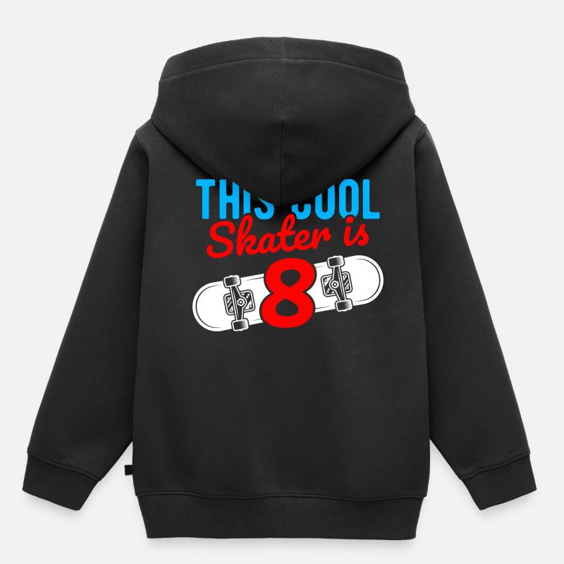 Skateboard Skater 8e anniversaire cascade dire Longb - Sweat Premium à capuche enfant bio - noir
