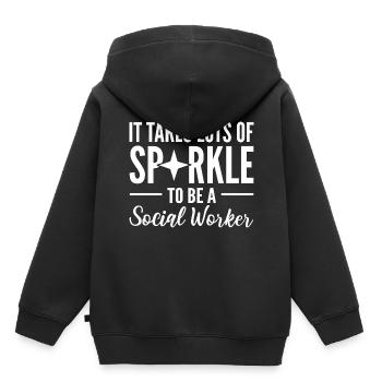 It Takes Lots Of Sparkle To Be A Social Worker - Kinder Premium Organic Hoodie - Schwarz - Hinten - AI Model Kid Male (0cm)