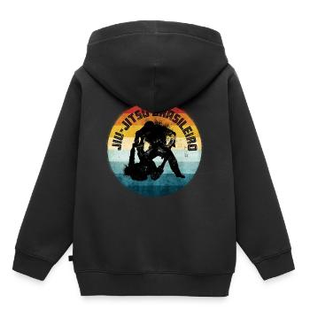 BJJ Brazilian Jiu Jitsu - Kinder Premium Organic Hoodie - Schwarz - Hinten - AI Model Kid Male (0cm)