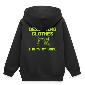 Nähliebhaber Schneider - Kinder Premium Organic Hoodie - Schwarz - Hinten - AI Model Kid Male (0cm)