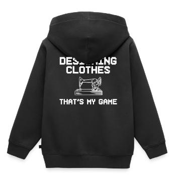 Nähliebhaber Schneider - Kinder Premium Organic Hoodie - Schwarz - Hinten - AI Model Kid Male (0cm)