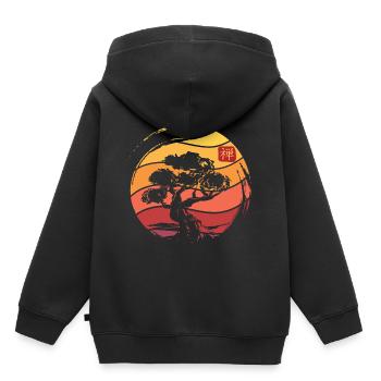 Plante d'arbre japonais - Sweat Premium à capuche enfant bio - noir - Dos - AI Model Kid Male (0cm)