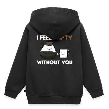 Kaffeeliebhaber Kaffeegenuss - Kinder Premium Organic Hoodie - Schwarz - Hinten - AI Model Kid Male (0cm)