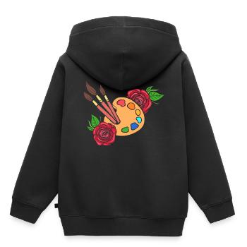 Rosen malen Palette Handwerksperson - Kinder Premium Organic Hoodie - Schwarz - Hinten - AI Model Kid Male (0cm)