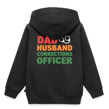 Lustiger Gefängniswärter - Kinder Premium Organic Hoodie - Schwarz - Hinten - AI Model Kid Male (0cm)