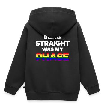 Être hétéro était ma phase pansexuelle - Sweat Premium à capuche enfant bio - noir - Dos - AI Model Kid Male (0cm)