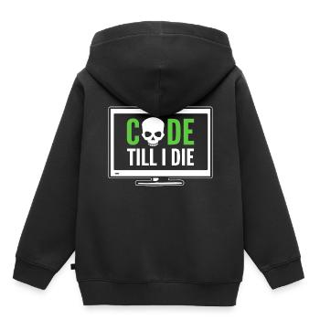 Programmeur informatique Spécialiste en informatique - Sweat Premium à capuche enfant bio - noir - Dos - AI Model Kid Male (0cm)
