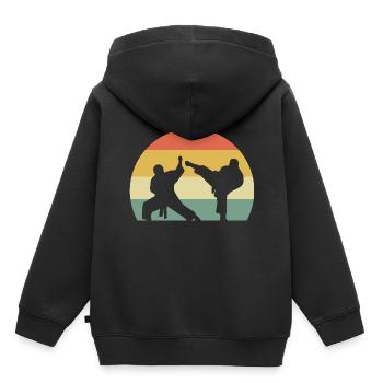 Arts martiaux Combat Arts martiaux - Sweat Premium à capuche enfant bio - noir - Dos - AI Model Kid Male (0cm)