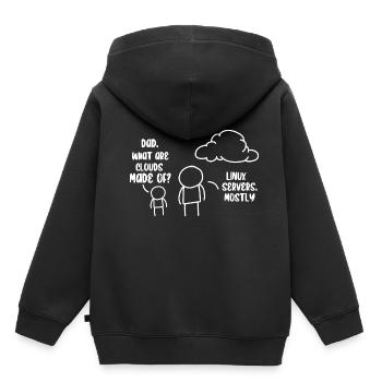 Technologie de l’information du serveur de données de stockage en nuage - Sweat Premium à capuche enfant bio - noir - Dos - AI Model Kid Male (0cm)