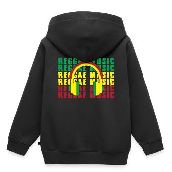 Reggae Music Rastafari Jamaica - Kids Premium Organic Hoodie - black - Back - AI Model Kid Male (0cm)