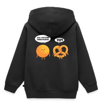 Lustiges Pilates Fitnesstrainer - Kinder Premium Organic Hoodie - Schwarz - Hinten - AI Model Kid Male (0cm)