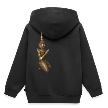 Bouddha, Shiva, Ganesha, Thaïlande - Sweat Premium à capuche enfant bio - noir - Dos - AI Model Kid Male (0cm)