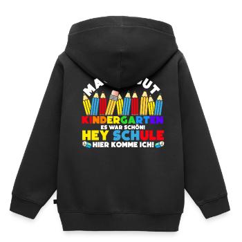 Schulkind Ende Kindergarten Geschenk Grundschule D - Kinder Premium Organic Hoodie - Schwarz - Hinten - AI Model Kid Male (0cm)