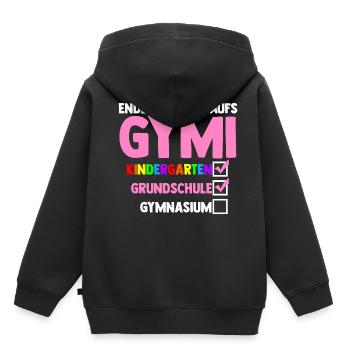 Endlich gehts auf Gymi - Einschulung Gymnasium - Kinder Premium Organic Hoodie - Schwarz - Hinten - AI Model Kid Male (0cm)