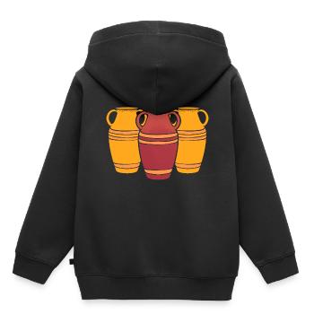 Vintage Vase Keramikdesigner - Kinder Premium Organic Hoodie - Schwarz - Hinten - AI Model Kid Male (0cm)