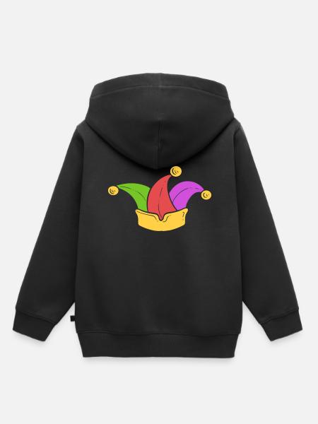 Jester Hat Komiker - Kinder Premium Organic Hoodie - Schwarz