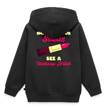 Lustiger Maskenbildner Kosmetiker - Kinder Premium Organic Hoodie - Schwarz - Hinten - AI Model Kid Male (0cm)