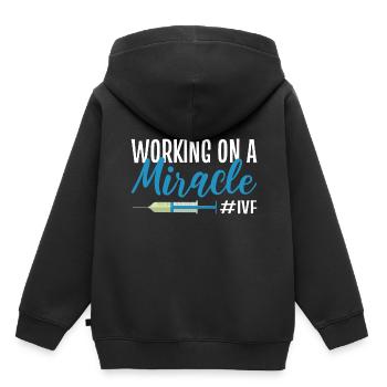 Working On A Miracle #IVF Gynäkologe - Kinder Premium Organic Hoodie - Schwarz - Hinten - AI Model Kid Male (0cm)