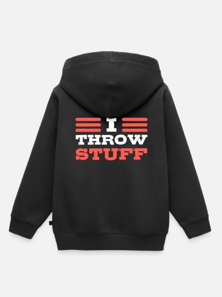 I Throw Stuff Speerwerfer - Kinder Premium Organic Hoodie - Schwarz