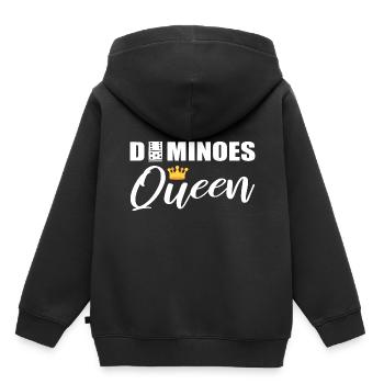 Dominoes Queen Dominoe -Spieler - Kinder Premium Organic Hoodie - Schwarz - Hinten - AI Model Kid Male (0cm)
