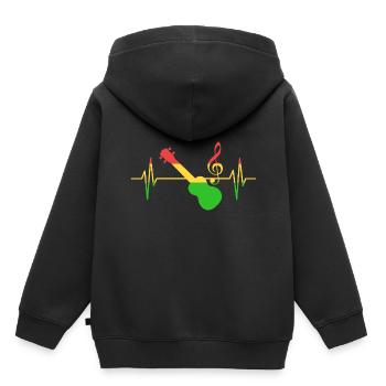 Reggae Music Pulse Musiker - Kinder Premium Organic Hoodie - Schwarz - Hinten - AI Model Kid Male (0cm)