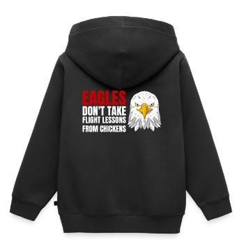 Les aigles ne prennent pas de leçons de vol des poulets - Sweat Premium à capuche enfant bio - noir - Dos - AI Model Kid Male (0cm)