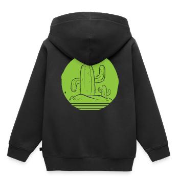 Kaktus saftig Kaktusspezialist - Kinder Premium Organic Hoodie - Schwarz - Hinten - AI Model Kid Male (0cm)