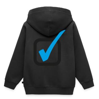 Häkchen - Kinder Premium Organic Hoodie - Schwarz - Hinten - AI Model Kid Male (0cm)
