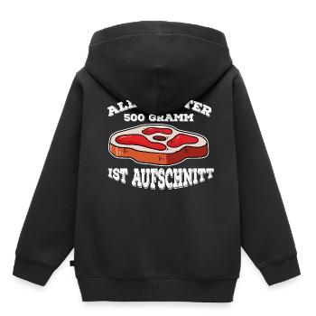 Lustiges Fleisch Steak Grillen Geschenk für den - Kinder Premium Organic Hoodie - Schwarz - Hinten - AI Model Kid Male (0cm)