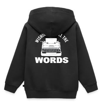 Vintage -Schreibmaschine Erzähler - Kinder Premium Organic Hoodie - Schwarz - Hinten - AI Model Kid Male (0cm)