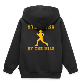 Lustiger Ultramarathon Marathonläufer - Kinder Premium Organic Hoodie - Schwarz - Hinten - AI Model Kid Male (0cm)