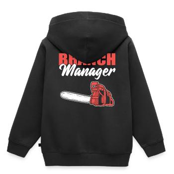 Branch Manager Holzfäller - Kinder Premium Organic Hoodie - Schwarz - Hinten - AI Model Kid Male (0cm)