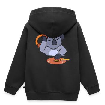 Koala DJ Disc Jockey - Kinder Premium Organic Hoodie - Schwarz - Hinten - AI Model Kid Male (0cm)