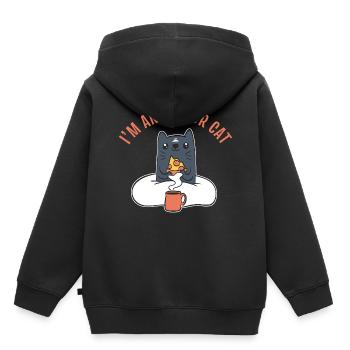 Je suis un solitaire de chat d’intérieur - Sweat Premium à capuche enfant bio - noir - Dos - AI Model Kid Male (0cm)