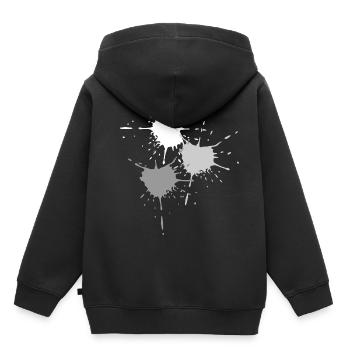 Kunst - Explodierende Farbkleckse in grau - Kinder Premium Organic Hoodie - Schwarz - Hinten - AI Model Kid Male (0cm)